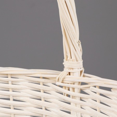 Wicker basket, 40x18/44 cm, white, willow-1