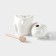 Porcelain capacity for honey with a spoon Bellatenero "Bear", 280 ml, white color