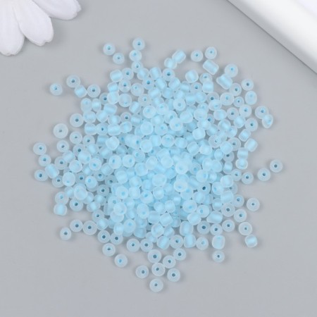 Glass beads 6/0 "light blue" shines UV 450 gr.-1