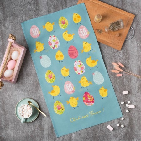 Towel "Easter chickens" 40x73 cm, 100% HL, sarzha 190 g/m2