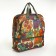 Board Road on a zipper, with an increase, an external pocket, a suitcase holder, a long belt, beige color/multi -colored color