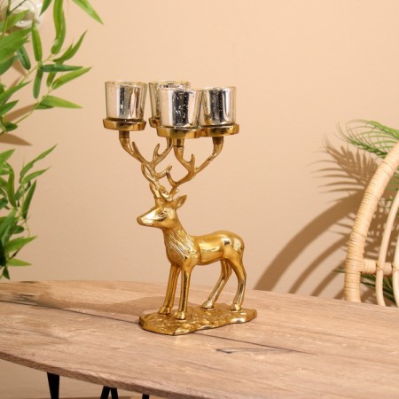 Summary for 4 candles "Deer" aluminum 18x20x35 cm-3