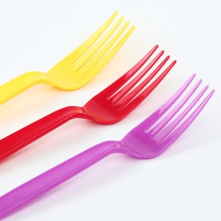 Plastic forks, 6 pcs., Mix colors-11