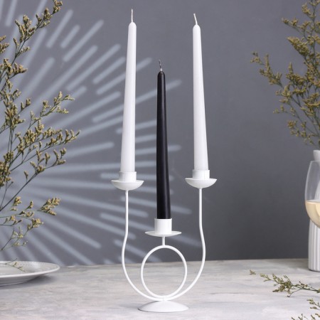 Climber "Trio" metal for 3 candles, 17x18 cm, white