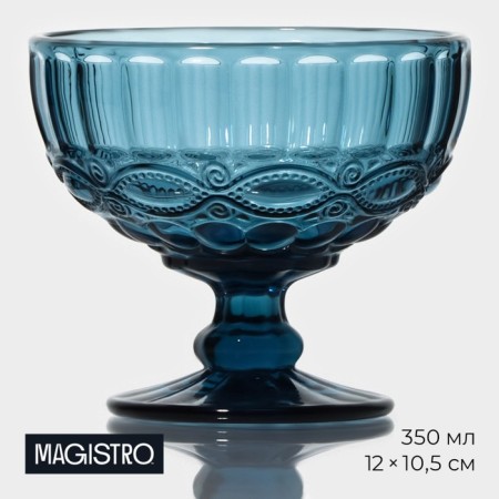 Glass Glass Magistro "La-Channel", 350 ml, 12 × 10.5 cm, blue color