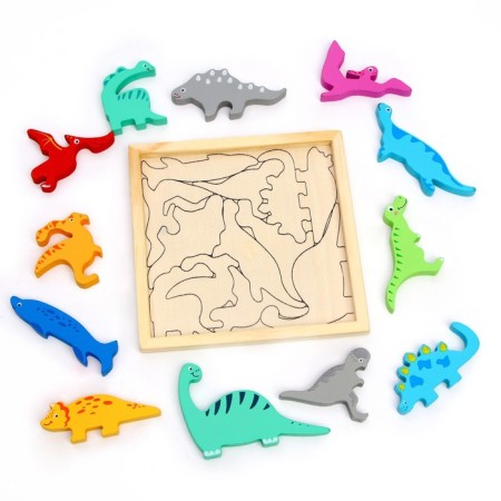 Children's developing puzzle in the dinosaur frame 16.6 × 16.6 × 1.2 cm-5