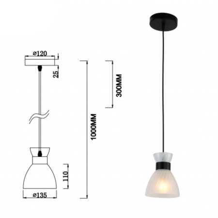 Suspended lamp Rivoli Alma 1he27, 60 watts-2