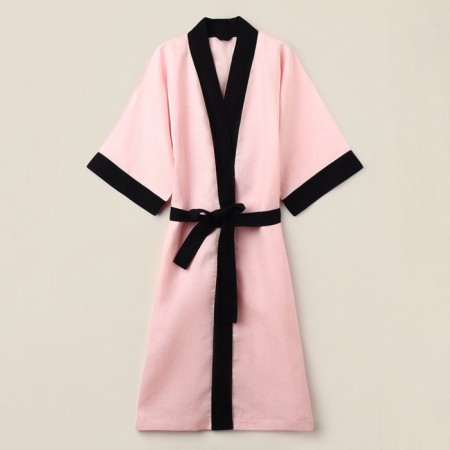 Women's bathrobe long SL Home "Rose" size 44-52,100% flax, 150g/m2