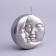 Figure candle Lacked "Sun and Moon", 6x2.5 cm, silver