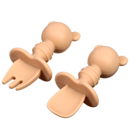 A set of children's cutlery "cubs", fork, spoon, color beige-5