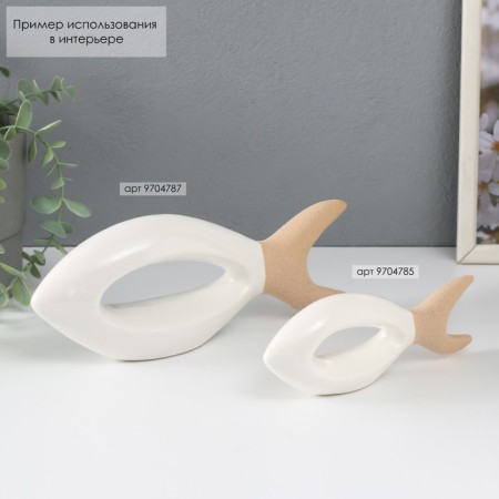 Souvenir ceramics "fish" sand-white 24.5x5x9.5 cm-4