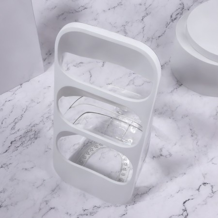 Organizer for storing cosmetic supplies, 3 sections, 16.2 × 13.5 × 33.5 cm, white/transparent color-4