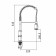 Fashun A56008 kitchen mixer, single -leaf, flexible surge, stainless steel, satin