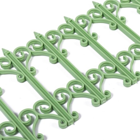 Decorative fence, 25 × 180 cm, 5 sections, plastic, light green, "classics"-9