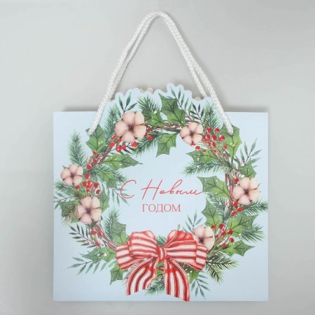 Package Gift "Wreath", 25 x 26 x 10 cm, New Year-6