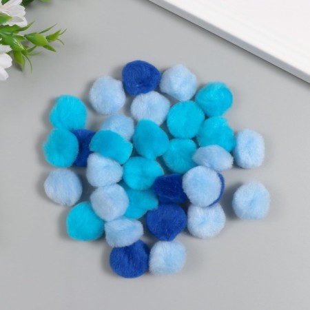 Decor for creativity "Pomponchiki. Blue sky" d = 2.5 cm set 30 pcs