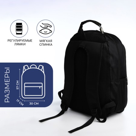 Youth backpack on lightning, 4 outer pockets, black/blue/gray color-1