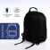 Youth backpack on lightning, 4 outer pockets, black/blue/gray color