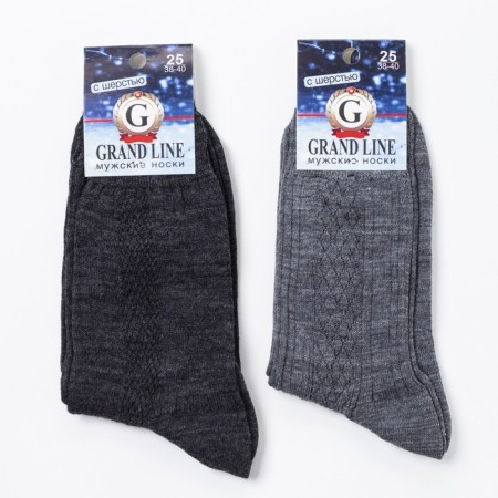 Men's socks are warm, asphalt color, size 25-2