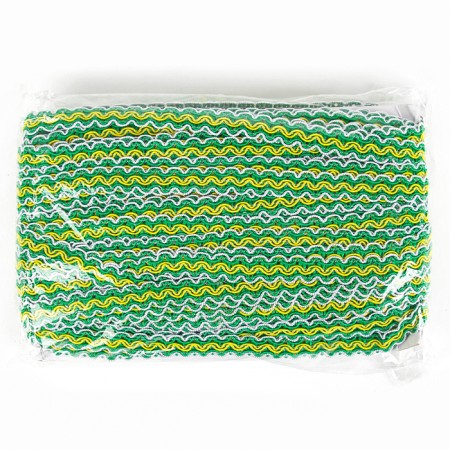 Braid white-green-yellow, width 1.2 cm, in packaging 50 m-3
