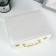 Casket to the leatherette for jewelry "banged" snow -white 8.5x23.5x19 cm