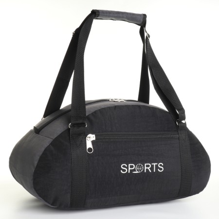 Sports bag with lightning, external pocket, black/gray color