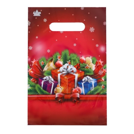 Package "Raspberry Gift", polyethylene with a cut pen, 20x30 cm, 30 μm
