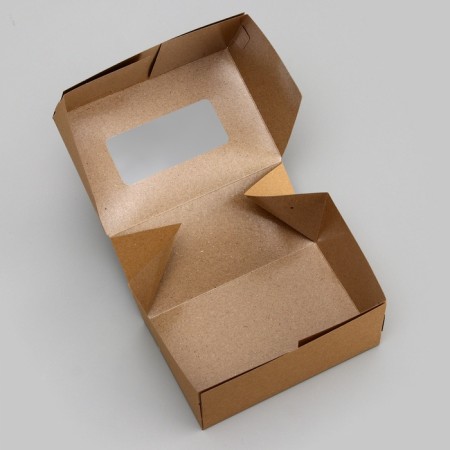The box is folding, with a window, craft, 15 x 10 x 7 cm-3
