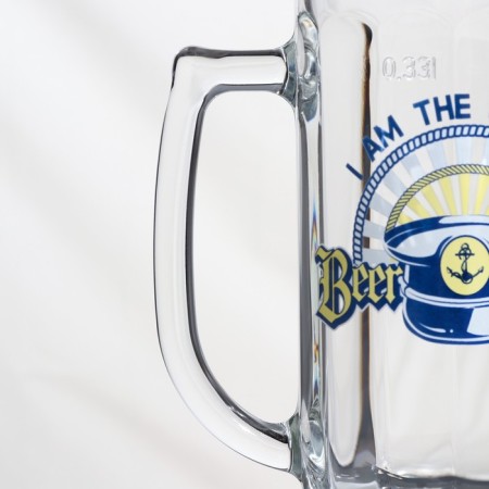 Glass mug for beer "Hamburg. Captain ", 330 ml, MIX drawing-3