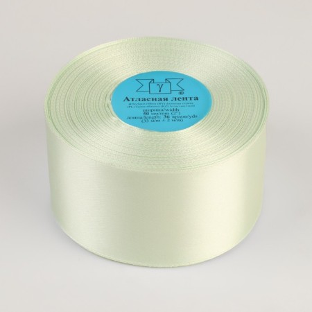 Satin tape, 50 mm × 33 ± 2 m, color light green No. 063-1