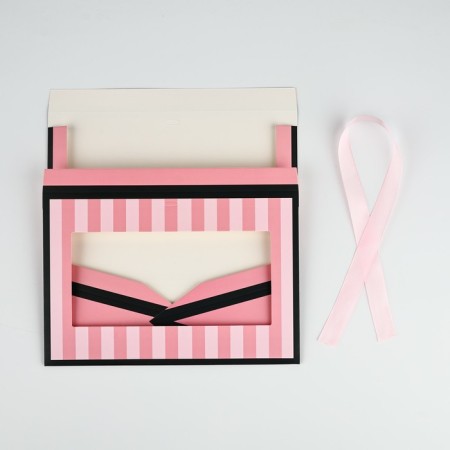 Folding box for flowers with the window “Thank you for being”, pink, 16 x 27 x 9 cm-4