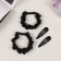 Hair Set "Gloria Shine" (2 elastic bands 5.5 cm, 2 invisibility 5 cm) black
