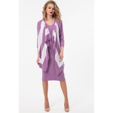 Cardigan female, size 50, lilac color, white
