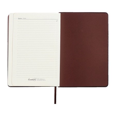 Diary of Leduced A5, 160 Escalada sheets, hard -leather cover, perforation, pancake embossing, lies, cream block 70g/m2, brown-12