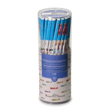 Chernographic pencil 2.0 mm Happy Graphix "Aircraft", HB, three -sided-1