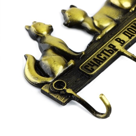 The key a wall -mounted "Happiness in the house", cats, 9.4 x 6.1 cm-2