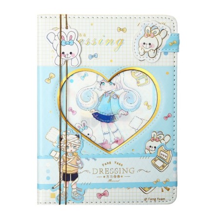 Notebook Gift, A6, 96 sheets, color block, with a curly knife, PVC cover, 3D, "Anime", mix-3