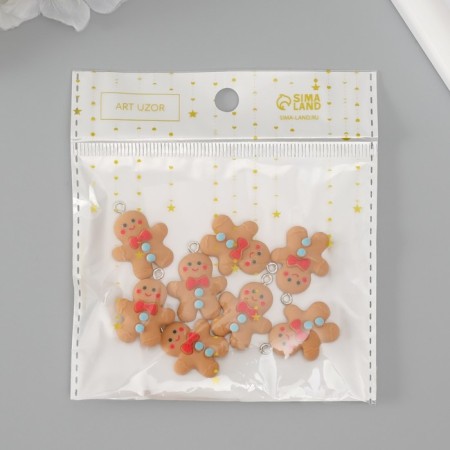 Suspension for creativity plastic "Funny gingerbread" 2.7x2x0.6 cm-3