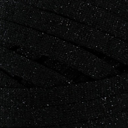 Knitted yarn "Ribbon" with Lurex 85m/170 ± 5 g (black, lurex: black)-2