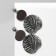 Acryl Earrings "Circle", black and white color in silver