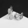 Earrings with rhinestones "Magic" Infinity, white color in silver