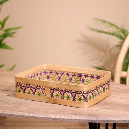 Wicker basket, from bamboo 30x23x8 cm