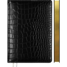 Dated diary 2024 A5 176 sheets, Devente.wild, Firmly covered with artificial leather, gold cut, lies, cream block 70 g/m2, black
