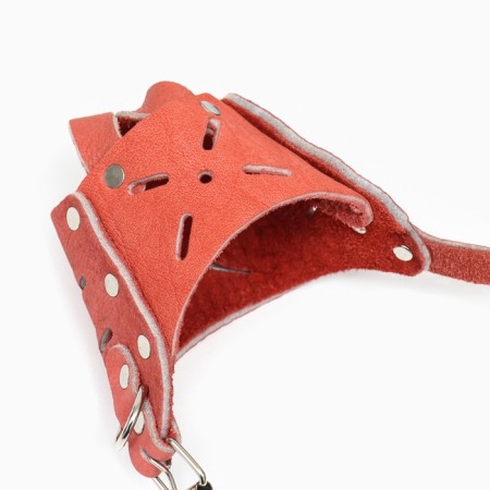 The muzzle adjustable of soft leather, size No. 1, DN 4-5 cm, ohm 13-15 cm, brown-5