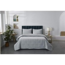 A set with a covering “Erica”, size 160x220 cm, 50x70 cm, gray color