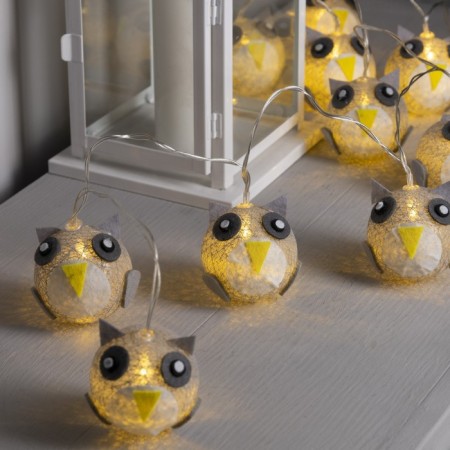 Garland “thread” 2 m with nozzles “owl”, ip20, transparent thread, 10 LED, warm white glow, AAH2-2