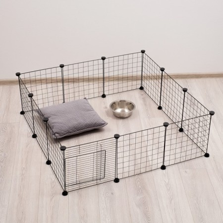 Coaters 12 sections, metal, 105 x 105 x 35 cm, (35 x 35 cm link), black