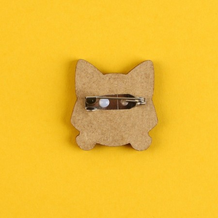 Wooden icon "Iron Cat", 3 x 3 cm-2