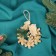 Christmas tree decoration "Wreath with a branch" 11x11 cm, gold