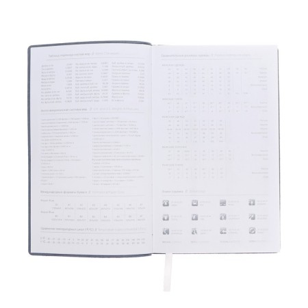 Lowed diary, 130x200 mm 128 sheets, leatherette, gray block 70 g/m2, lies, branch for a handle, gray-3